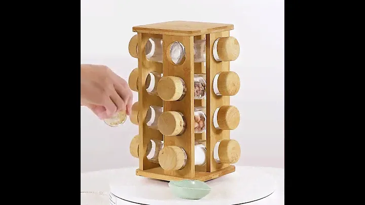 M&J Storage Rack Custom  16 Spice Jars Wooden Spice Rack