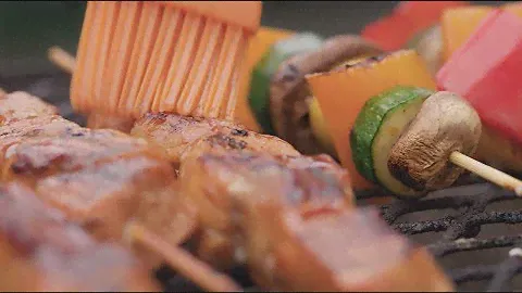 Sweet & Smoky Chicken, Pork & Veggie Kebabs