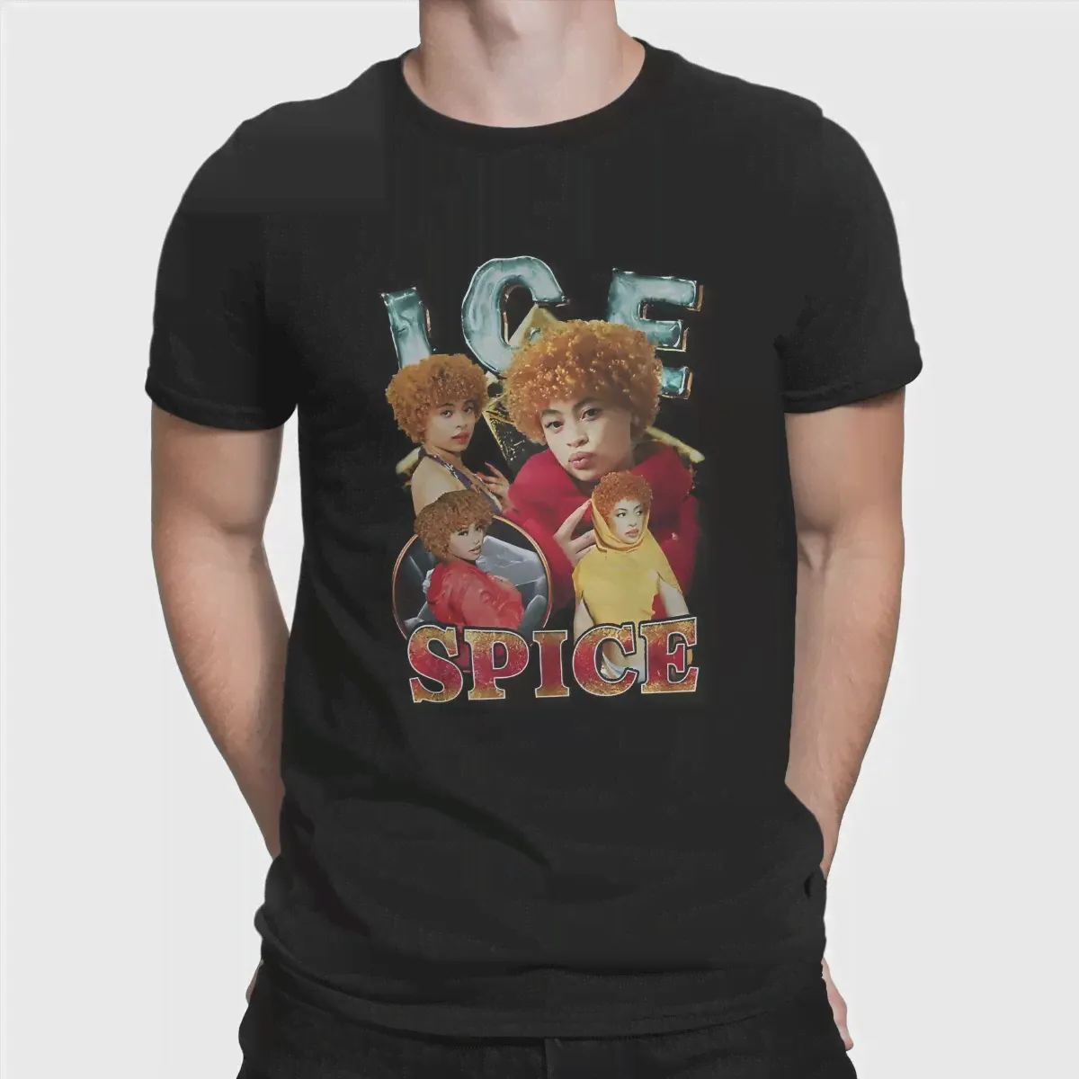 Футболка Ice Spice для мужчин, сертифицированная хлопковая футболка Munch Hipster, футболка с круглым вырезом и коротким рукавом, одежда для взрослых-0