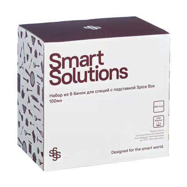 Набор из 6 банок для специй с подставкой Smart Solutions Spice Box, 100 мл-3