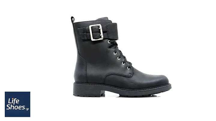 Clarks Orinoco2 Lace Black Leather Ανατομικά Δερμάτινα Μποτάκια Αρβυλάκια Μαύρα (26152327)