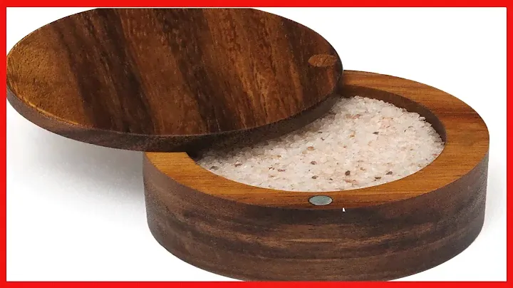 Lipper International Acacia Wood Salt or Spice Box with Swivel Cover, 3-1/2" x 2-1/2"