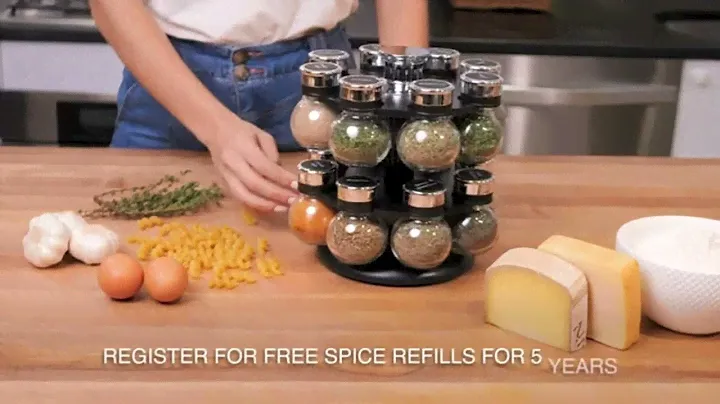 The Kamenstein 16 Jar Heritage Revolving Countertop Spice Rack Organizer #viralvideo #kitchenitems