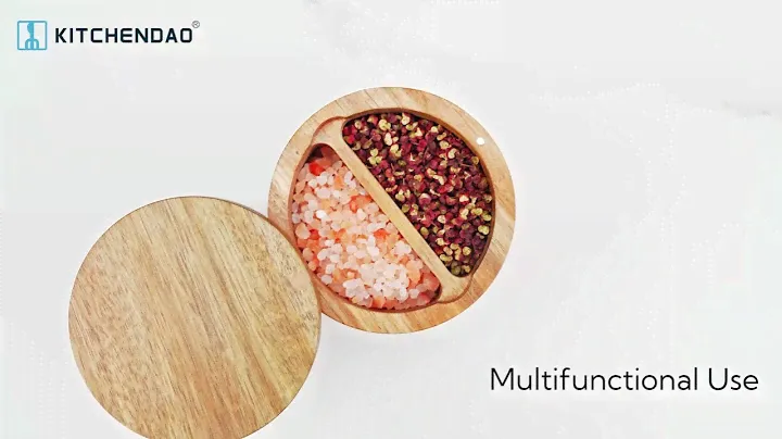 KITCHENDAO Acacia Wood Salt and Pepper Bowl Box