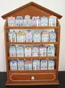 Lenox Spice Village 1989 COMPLETE 24 Porcelain Jar Set With Wood Display Rack