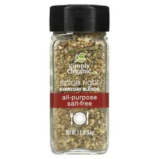 Simply Organic, Универсальные органические специи без соли Organic Spice Right Everyday Blends, 51 г (1,8 унций)