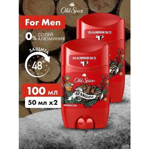 Old Spice дезодорант стик Bearglove без алюминия, 100мл