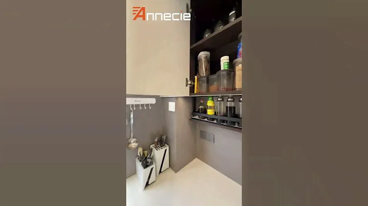 Kitchen pull down spice rack  #cabinet #kitchen #interiordesign #kitchendesigns #kitchencabinets