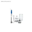Блендер Braun MQ 3038 WH Spice+, погружной, 700 Вт, 2 скорости, 600/500 мл, бело-синий