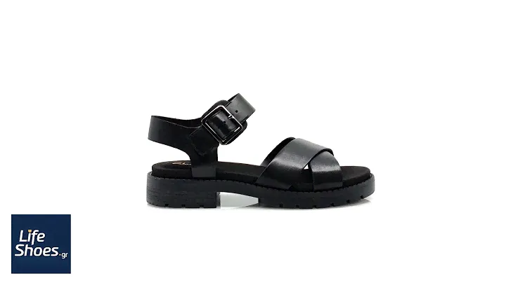 Clarks Orinoco Strap Black Leather Ανατομικά Πέδιλα Μαύρα (26147746)