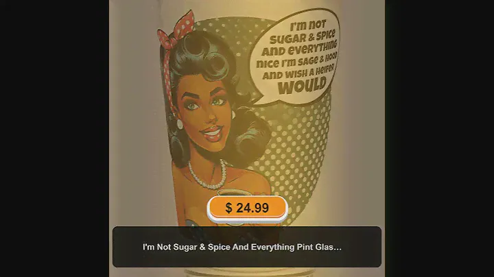 I'm Not Sugar & Spice And Everything Pint Glass 16oz funny beer glasses beer cups drinking glasse...