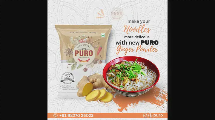 "Puro Spices Ginger Powder: Elevate Your Cooking Game with the Perfect Seasoning!"