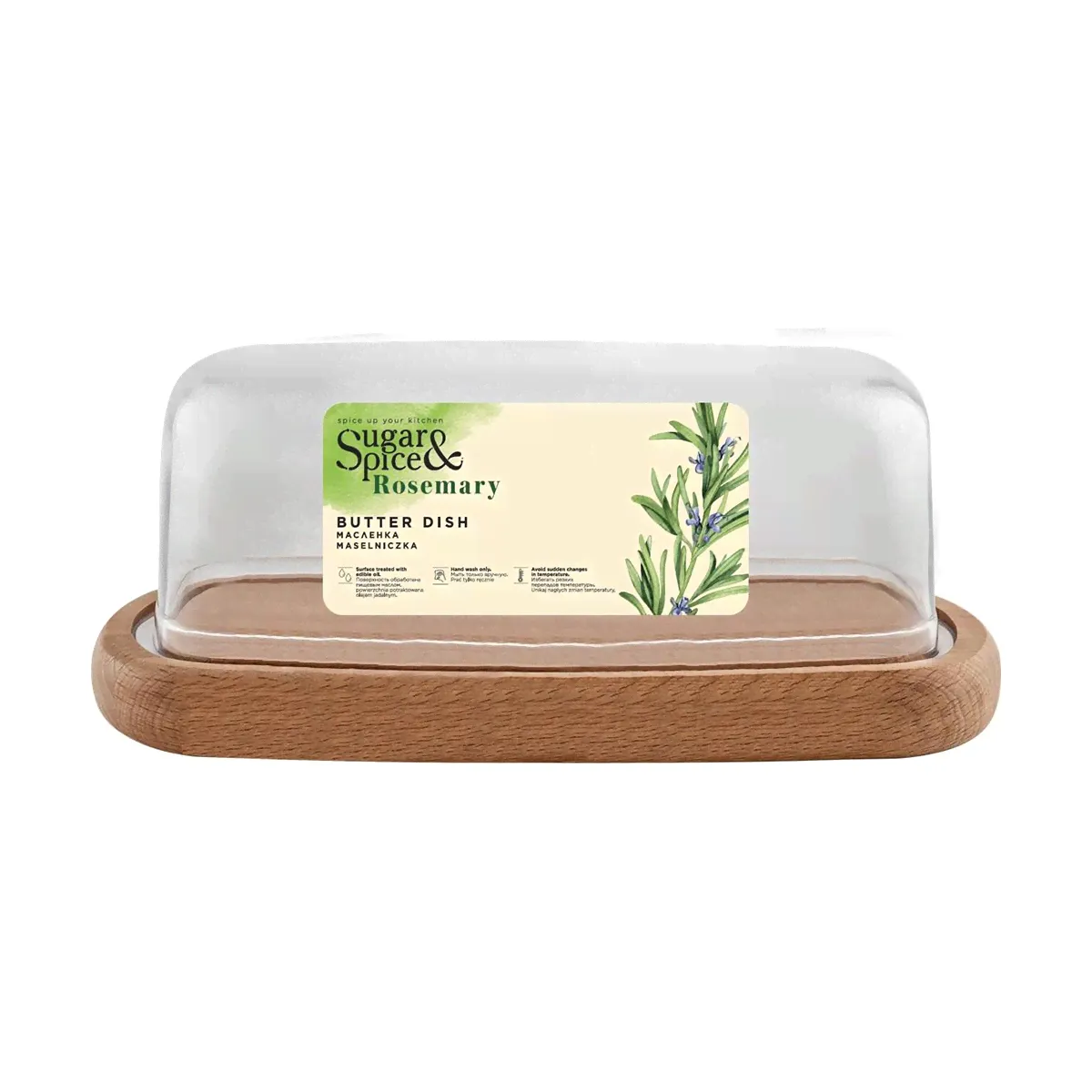 Масленка Sugar&Spice Rosemary, деревянная, 18 х 9,5 х 6,5 см