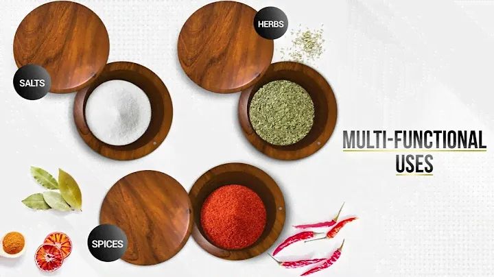 Esatto Round Acacia Wooden Salt Box and Magnetic Swivel Lid
