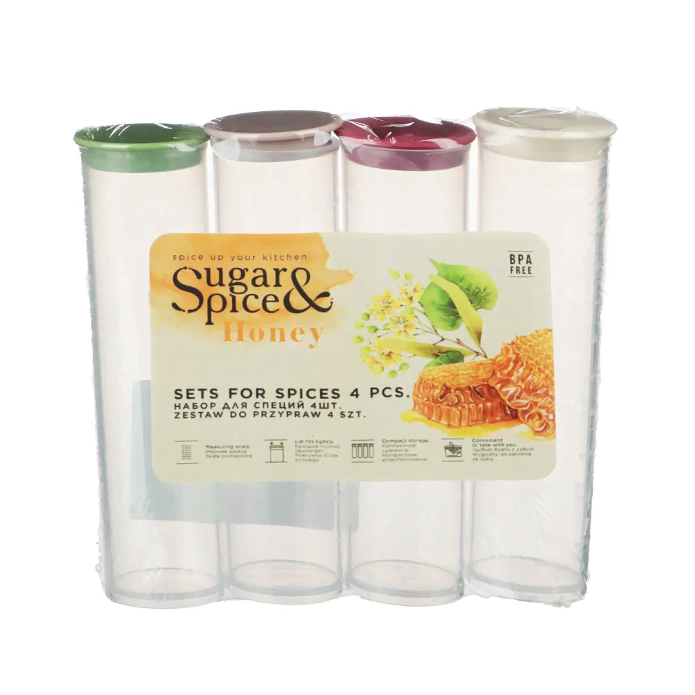 Набор для специй Sugar&Spice Honey 4шт х 50мл, пластик Sugar&Spice
